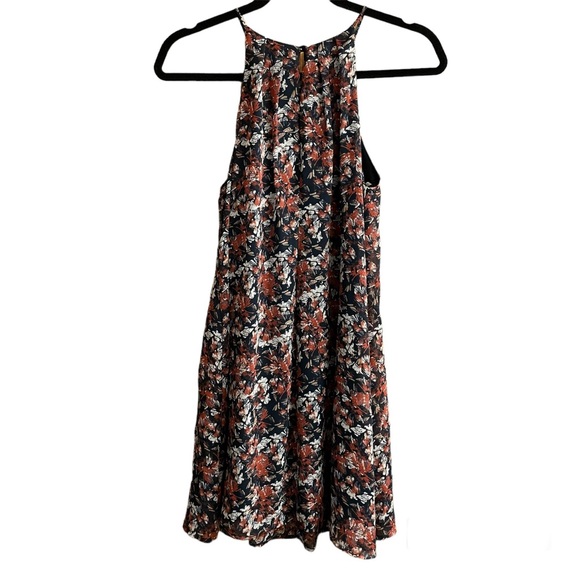 Lush Blue Copper Halter High Neck Sleeveless Swing Mini Dress Lined Size XS - Picture 2 of 12